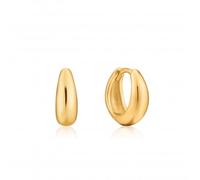Ania Haie Luxe Minimalism Shiny Gold Luxe Huggie Hoop Earrings E024-03G - - Sterling Silver / Gold Plated