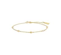 ANIA HAIE Melodic Poet Multi Rhombus Station Women's Bracelet 14K Gold Plated Sterling Silver with Cubic Zirconia and 4 Gold Diamonds, Length 16.5cm + 2cm Extender, Gift Boxed