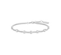 ANIA HAIE Melodic Poet Multi Station Round Stone Sterling Silver Bracelet with 7 Round Cubic Zirconia Stones - Length 16.5cm + 2cm Extender - Gift Box Included