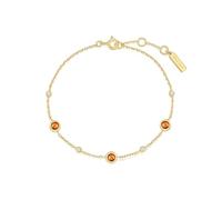 ANIA HAIE Melodic Poet Nano Gem Station 14K Gold Plated Sterling Silver 4 Colour Cubic Zirconia Bracelet for Women - 16.5cm Length + 2cm Extender - Gift Boxed