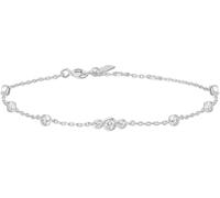 ANIA HAIE Miss Daint Sparkling Bezel 925 Sterling Silver 9 Cubic Zirconia Bracelet - Length: 16.5 cm + 2 cm Extender - Gift Boxed, 16,5 + 2 cm, Sterling Silver Sterling Silver Zirconia, Cubic Zirconia