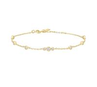 ANIA HAIE Miss Daint Sparkling Bezel 925 Sterling Silver 9 Cubic Zirconia Bracelet - Length: 16.5 cm + 2 cm Extender - Gift Boxed, 16,5 + 2 cm, 925 sterling silver, 14 carat gold Zirconia, Cubic