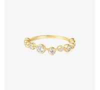 Ania Haie Miss Dainty 14ct Gold Plated Cubic Zirconia Zig-Zag Ring R065-01G-58
