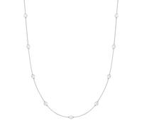 Ania Haie Elegant Pearl Station Chain Necklace - Sterling Silver / Rhodium Plated / Shell Pearl