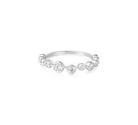 ANIA HAIE Miss Dainty Bezel Women's Ring 925 Sterling Silver Zig-Zag Set with 11 Cubic Zirconia, Size EUR 54, with Gift Box