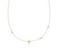 Ania Haie Gold Tone Eight Pointed Star Cubic Zirconia Station Necklace
