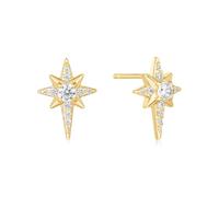 ANIA HAIE Miss Dainty Eight-Pointed Star Stud Earrings 14K Gold Plated 925 Sterling Silver with 20 Cubic Zirconia Stones Size: 13x9.3mm Supplied in Gift Packaging