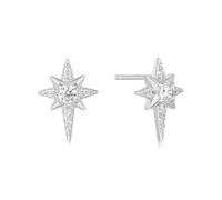 ANIA HAIE Miss Dainty Eight-Pointed Star Stud Earrings 925 Sterling Silver with 20 Zirconia Stones Size: 13 x 9.3 mm in Gift Packaging