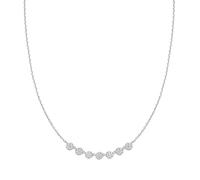 ANIA HAIE Miss Dainty Pavé Multi Beaded Chain Necklace 925 Sterling Silver with 49 Cubic Zirconia Stones Length: 38cm + 7.5cm Extender - Gift Box Included