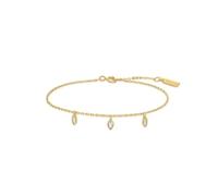 ANIA HAIE Poet Sparkling Triple Station Women's Melodic Bracelet, 14K Gold Plated Sterling Silver with 3 Teardrop Cubic Zirconia, Length 16.5 cm + 2 cm Extension, Package Included