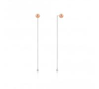 Ania Haie Rhodium Plated With Rose Gold Orbit Drop Earrings E001-04T -
