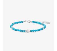 Ania Haie Ripple Joy Silver Lab-Created Turquoise Beaded Bracelet B073-03H