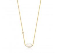 Shiny Gold Pearl Necklace N019-02G