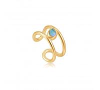 Ania Haie Shiny Gold Tidal Abalone Ear Cuff E027-02G - Bold Statement | - Sterling Silver / Gold Plated / Stone