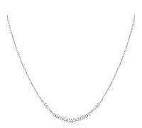Ania Haie Silver Arc Pavé Necklace N056-02H - Timeless Design | - Rhodium Plated / Sterling Silver / Zirconia