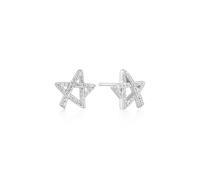 Ania Haie Silver Asymmetric Five-Point Star Stud Earrings | Acotis… - Sterling Silver,Rhodium Plated