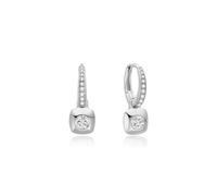 Ania Haie Silver Bezel-Set Huggie Hoop Earrings … | Acotis - Sterling Silver,Rhodium Plated