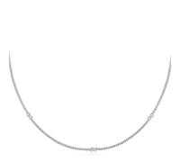 Ania Haie Silver Cross Station Necklace - Rhodium Plated / Sterling Silver / Zirconia