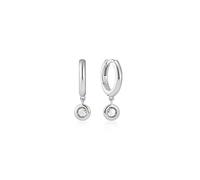 Ania Haie Silver Dangling Mint Green Huggie Hoop Earrings | Acotis… - Sterling Silver,Rhodium Plated