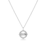 Ania Haie Silver Diamond-Cut Sunny Disc Necklace | Acotis Jewellery - Sterling Silver,Rhodium Plated