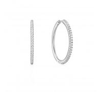 Ania Haie Silver Glam Hoop Earrings E037-07H - Premium Finish | Acotis - Sterling Silver / Rhodium Plated