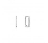 Ania Haie Silver Glam Oval Hoop Earrings E037-04H - Refined Craftsmanship - Sterling Silver / Rhodium Plated