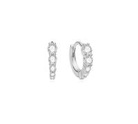Ania Haie Silver Graduated Sparkle Huggie Hoop Earrings | Acotis… - Sterling Silver,Rhodium Plated