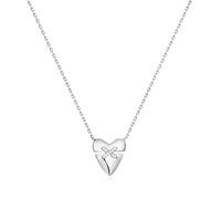 Ania Haie Silver Heart Kiss Necklace - Rhodium Plated / Sterling Silver / Zirconia