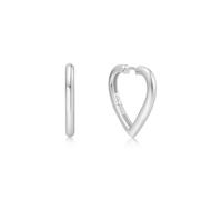 Ania Haie Silver Heart Hoop Earrings - Sterling Silver / Rhodium Plated