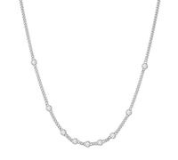 Ania Haie Silver Multi Station Round Stone Chain Necklace - Sterling Silver / Rhodium Plated