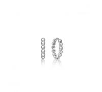 Ania Haie Silver Orb Huggie Hoop Earrings E045-03H - Refined Craftsmanship - Sterling Silver / Rhodium Plated