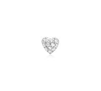 Ania Haie Silver PavÃ© Heart Barbell Single Earring | Acotis - Sterling Silver / Rhodium Plated