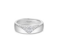 Ania Haie Silver Pavé Cubic Zirconia Bold Statement Ring R062-02H - - Size 58 - Sterling Silver / Rhodium Plated