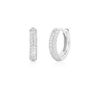 Ania Haie Silver Pavé Huggies E057-04H - Polished Quality | - Rhodium Plated / Sterling Silver / Zirconia