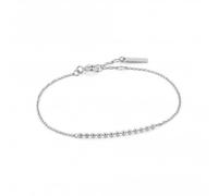 ANIA HAIE Sterling Silver Adjustable Simple Minimalist Beaded Chain Fashion Bangle Bracelet for Women, Silver