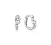 Ania Haie Silver Small Sparkling Tide Huggie Hoop Earrings | Acotis… - Sterling Silver,Rhodium Plated