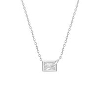 Ania Haie Silver Sparkling Bezel-Set Cube Necklace | Acotis - Sterling Silver / Rhodium Plated
