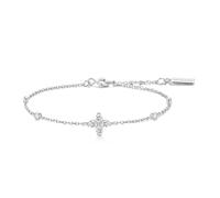Ania Haie Silver Sparkling Lucky Clover Bracelet | Acotis Jewellery - Sterling Silver,Rhodium Plated