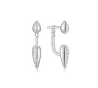 Ania Haie Silver Sparkling Puffy Spike Ear Jackets | Acotis - Sterling Silver / Rhodium Plated
