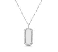 Ania Haie Silver Sparkling Tag Necklace | Acotis - Sterling Silver / Rhodium Plated