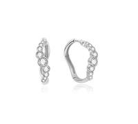 Ania Haie Silver Sparkling Tide Huggie Hoop Earrings | Acotis… - Sterling Silver,Rhodium Plated