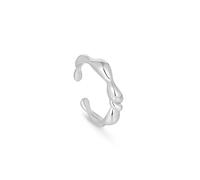 Ania Haie Silver Twisted Wave Adjustable Ring R050-01H - Rhodium Plated / Sterling Silver
