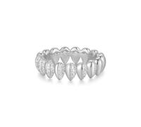 Ania Haie Sparkling Puffy Spike Ring | Acotis - Size 56 - Sterling Silver / Rhodium Plated