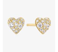 Ania Haie Starlit Drops 14ct Gold Plated Pave Heart Stud Earrings E074-01G