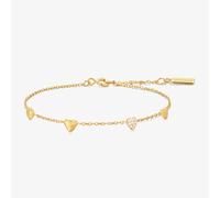 Ania Haie Starlit Drops 14ct Gold Plated Pave Puffed Heart Station Bracelet B074-06G