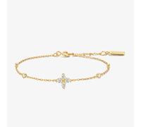 Ania Haie Starlit Drops 14ct Gold Plated Sparkling Lucky Clover Bracelet B074-04G