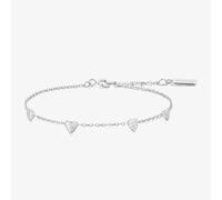Ania Haie Starlit Drops Silver Pave Puffed Heart Station Bracelet B074-06H