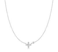 Ania Haie Starlit Drops Silver Sparkling Lucky Clover Necklace