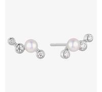 Ania Haie Starlit Drops Silver Zig-Zag Shell Pearl Stud Earrings E074-11H
