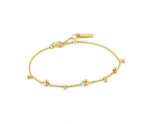 Ania Haie Sterling Silver Shiny Gold Plated Modern Drop Balls Bracelet